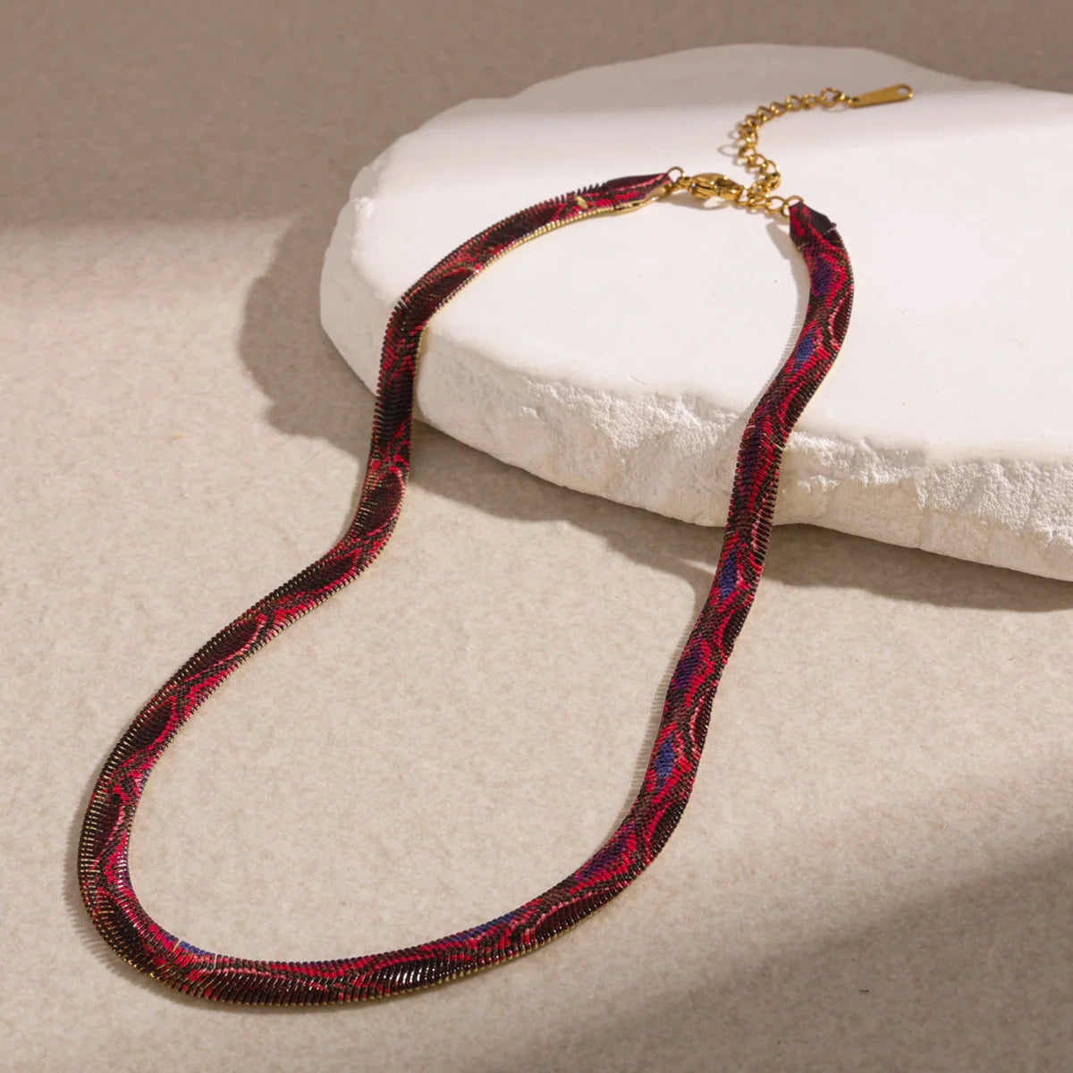 Ruby Blue snake chain necklace