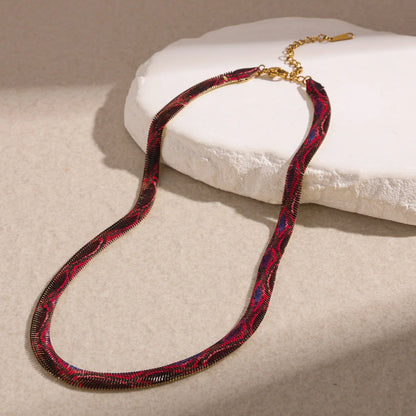 Ruby Blue snake chain necklace