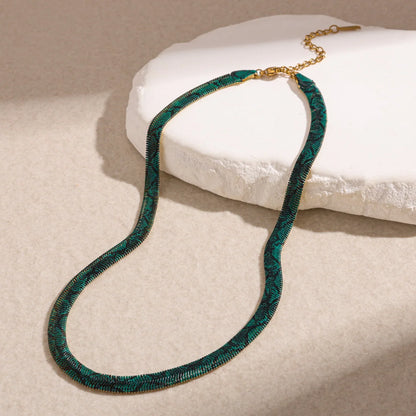 Emerald Green snake chain necklace