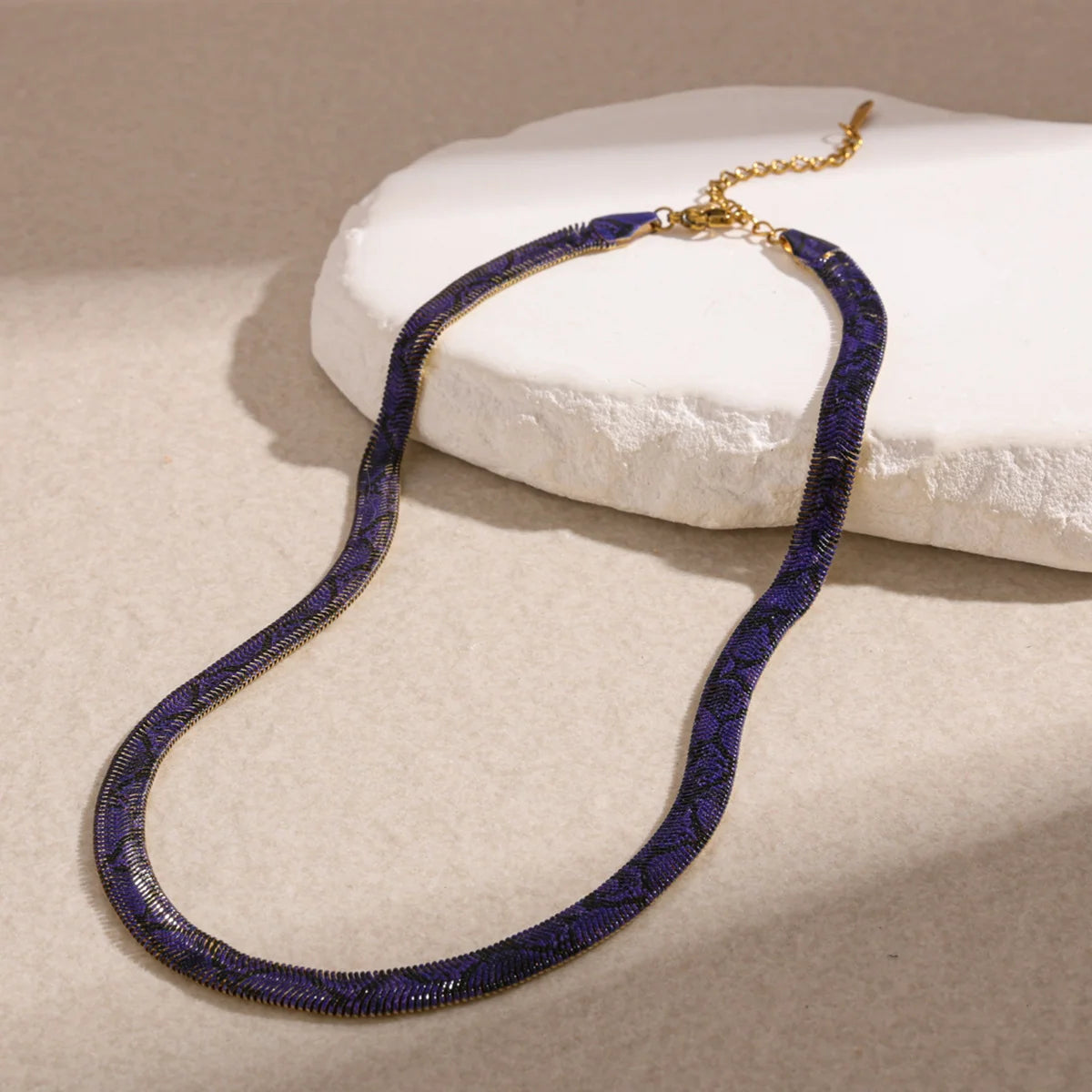 Royal Purple snake chain necklace