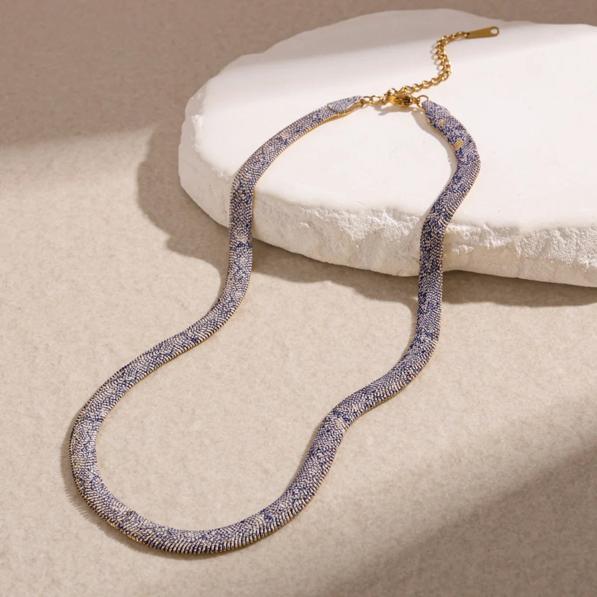 Lilac Silver snake chain necklace