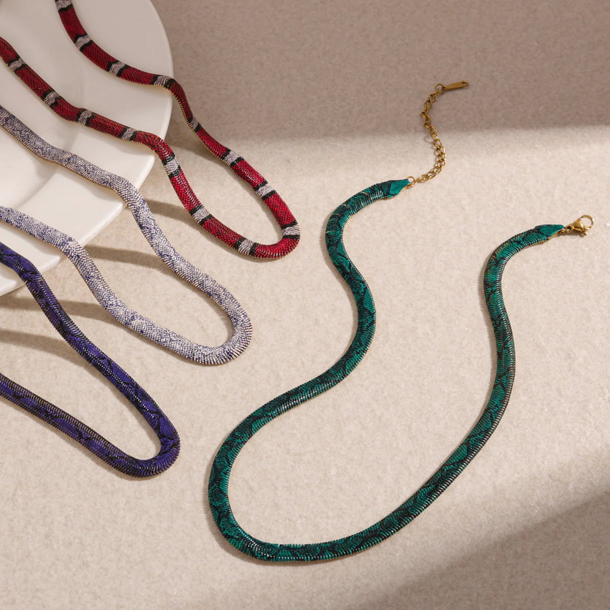 Zenvora snake chain necklaces color collection